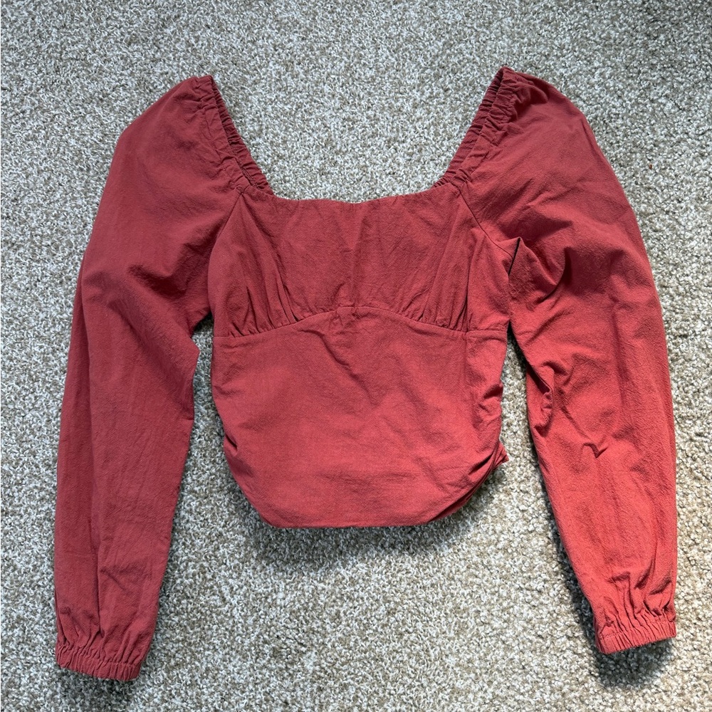 Long Sleeve Square Neck Top